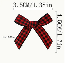 Ribbon Bows x 2 - Red and Black Plaid