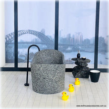 Modern Granite-Look Bath with Freestanding Tap - Miniature