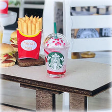 Dollhouse miniature drink strawberry frappacino coffee takeaway cup