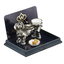 Reutter porcelain miniature dog daschund food bowl holder