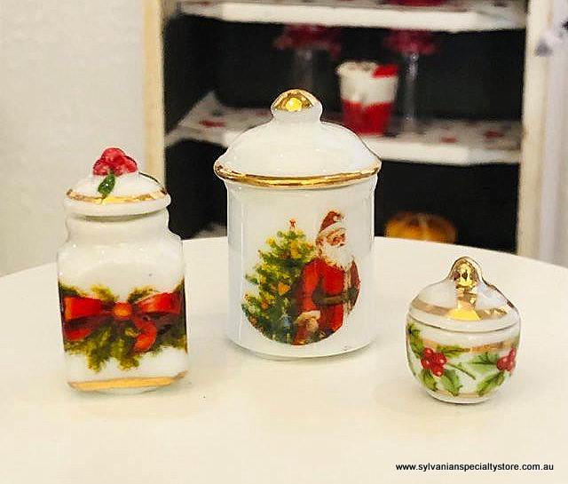 Christmas Jars - Set of 3 -  Miniature
