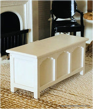 Dollhouse miniature white toy box chest blanket storage