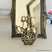 Dollhouse miniature gold metal vase jug