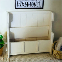 White Wooden Pew/Hallway Seat - Miniature