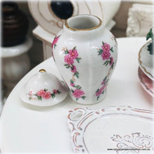 Dollhouse ginger jar miniature pink floral
