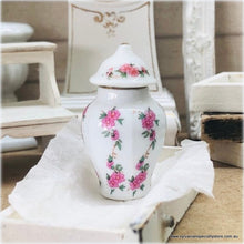 Dollhouse ginger jar miniature pink floral