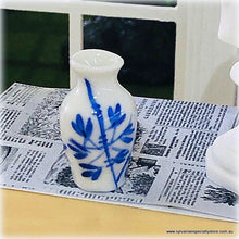 Dollhouse accessories blue white vases