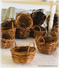 Dollhouse miniature basket wicker dyed