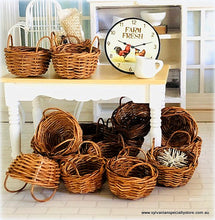 Dollhouse miniature basket wicker dyed
