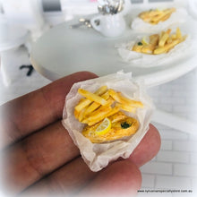 Dollhouse fish n chips in paper