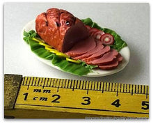 Miniature Dollshouse Christmas Ham polymer clay