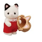 Sylvanian Families Baby Tuxedo cat with accessory
