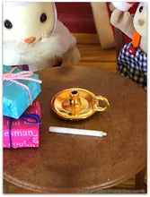 Sylvanian Families with Christmas candlestick