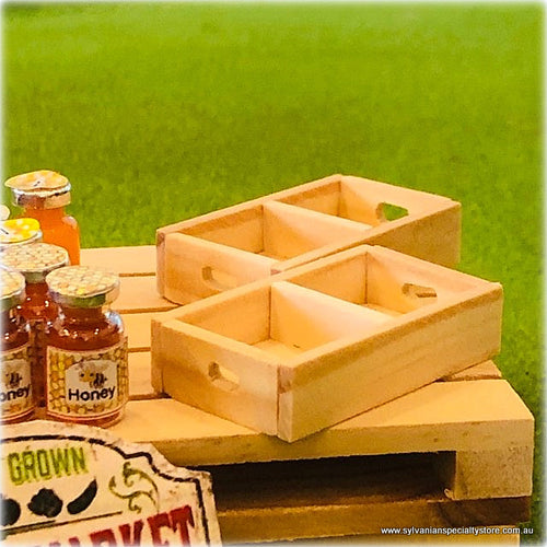 Wooden Soda Crates pair Dollhouse miniature
