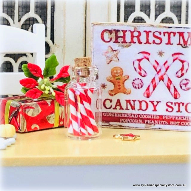 Candy Canes in Jar x 1 - Miniature