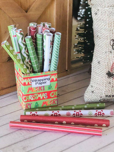 Box of Christmas wrapping paper - These Do not Unroll -  Miniature