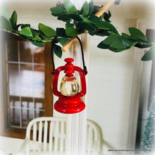 Dollhouse Miniature red lantern christmas decorated scene