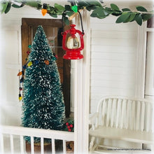 Dollhouse Miniature red lantern christmas decorated scene