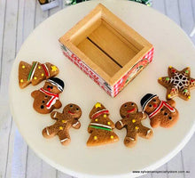 Dollhouse Christmas Gingerbread decorated crate festive