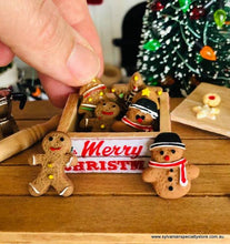 Dollhouse Christmas Gingerbread decorated crate festive