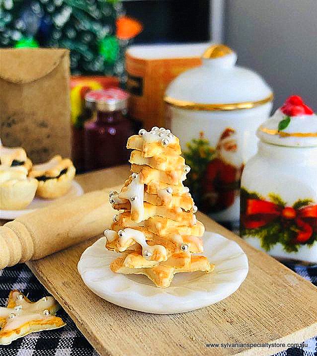 Doll house miniature Christmas Shortbread tree food accessory Australia