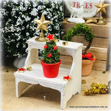 Dollhouse miniature rustic step stool farmhouse furniture