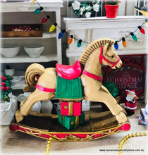 Dollhouse miniature vintage style rocking horse Christams