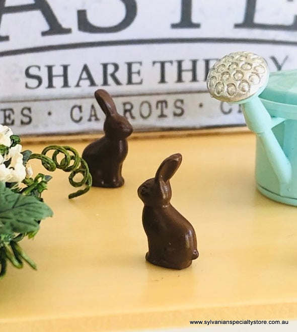 Chocolate Bunny x 1 - 1.5 cm high - Miniature