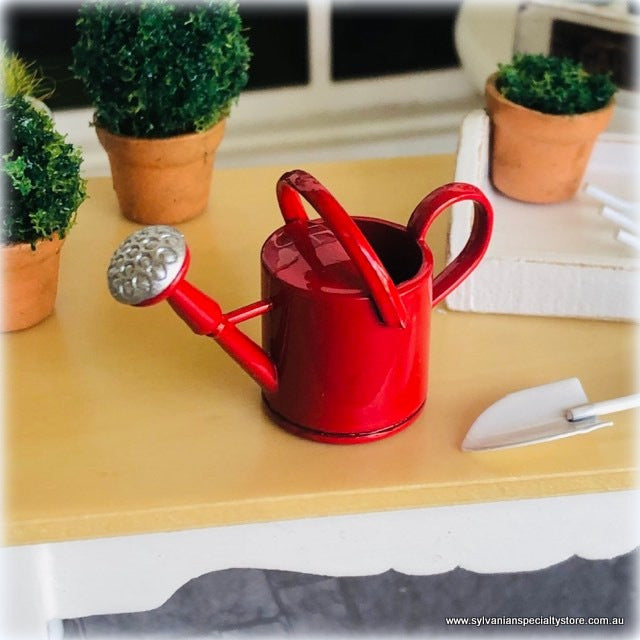 Red Watering Can - Metal - Miniature