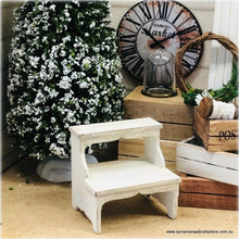 Dollhouse miniature rustic step stool farmhouse furniture