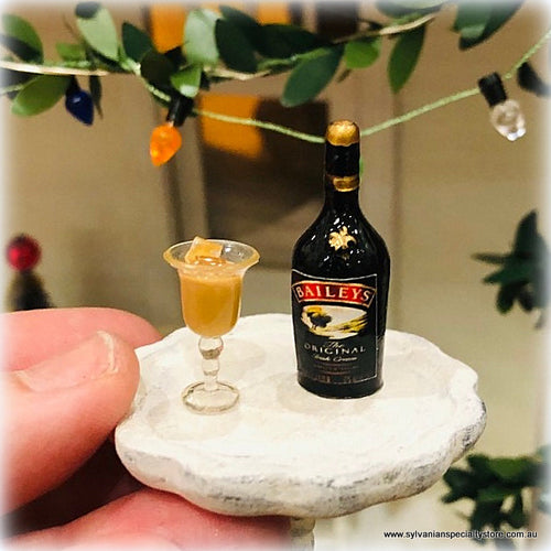 Dollhouse miniature cocktails irish creme Baileys