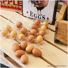 Dollhouse miniature Eggs Farm Fresh on Egg tray
