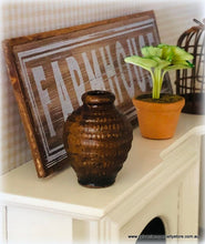 Dollhouse farmhouse miniature aged brown vase