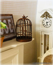 Dollhouse miniature rusty looking birdcage farmhouse