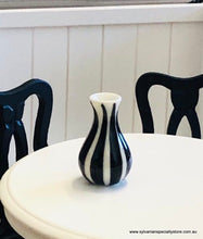 Black & White Striped Vase - Miniature