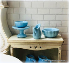 Cake Plate, Jug and Baking Bowls - Set of 4 - Blue
