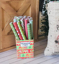 Dollhouse miniature Christmas wrapping paper box