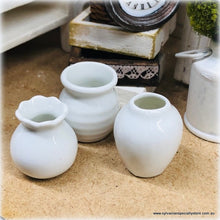 White Vases Modern - Set of 3 - Miniature