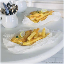 Dollhouse fish n chips in paper