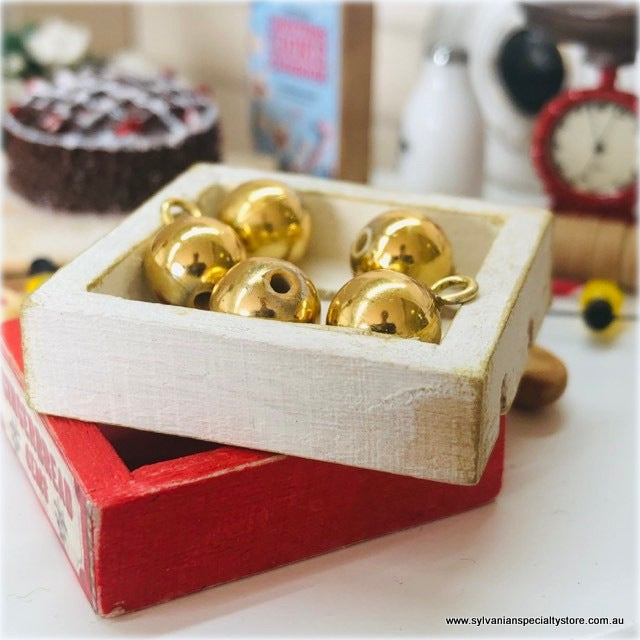 Dollhouse Christmas decorations gold baubles
