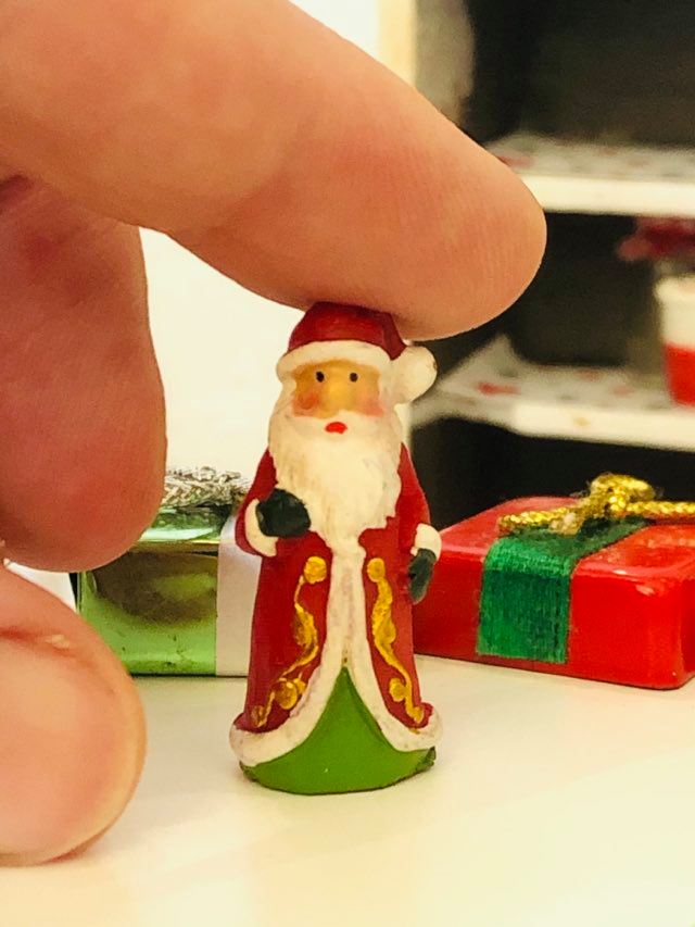 Christmas Jar and Santa Figure - Miniature