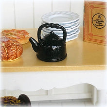 Dollhouse miniature black kettle tea pot
