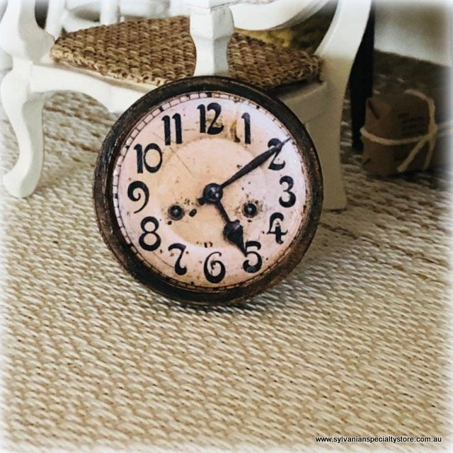Dollhouse miniature rustic french provincial clock
