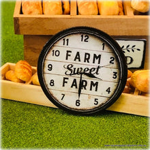 Farm Sweet Farm Clock - 5 cm diameter - Miniature