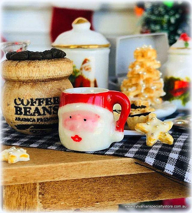 Dollhouse miniature Santa Mug accessory Christmas