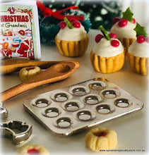 Dollhouse miniature baking tart tray pan metal