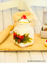 Doll house miniature Christmas Jar red bow
