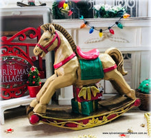 Dollhouse miniature vintage style rocking horse Christams