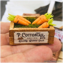 Dollhouse miniature crate P Cottontail easter carrots and grass