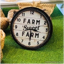 Farm Sweet Farm Clock - 5 cm diameter - Miniature